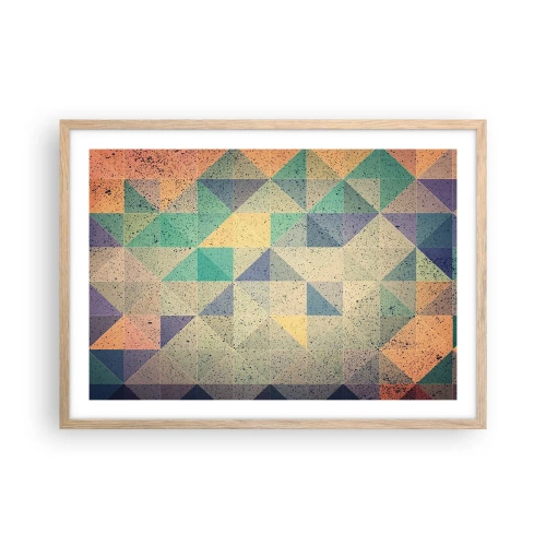 Plakat w ramie jasny dąb - Republika trójkątów - 70x50 cm