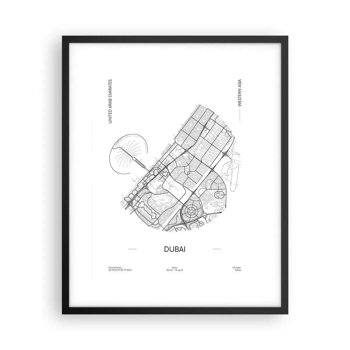 Plakat w czarnej ramie - Anatomia Dubaju - 40x50 cm