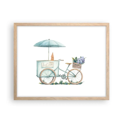 Plakat w ramie jasny dąb - Słodkie wspomnienie lata - 50x40 cm
