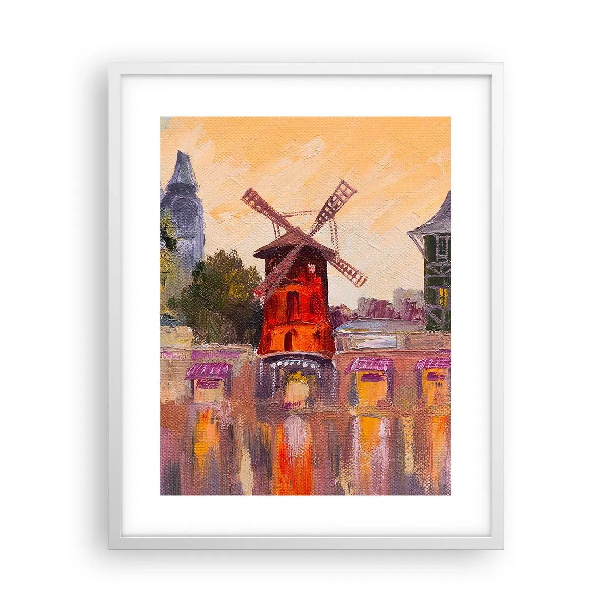 Plakat w białej ramie - Paryskie ikony – Moulin Rouge - 40x50 cm
