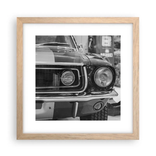 Plakat w ramie jasny dąb - Ostra jazda - 30x30 cm