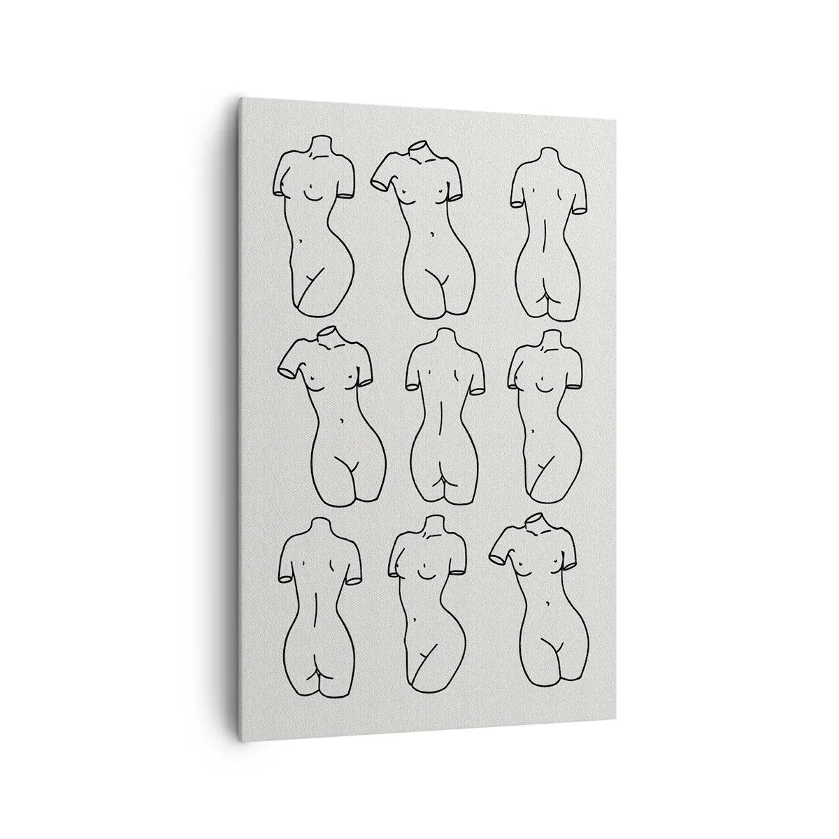 Obraz na płótnie - Minimalistyczna grafika przedstawiająca nagie kobiece sylwetki - 80x120cm - Tylko Wenus - Nowoczesna dekoracja ścienna do salonu i sypialni ARTTOR