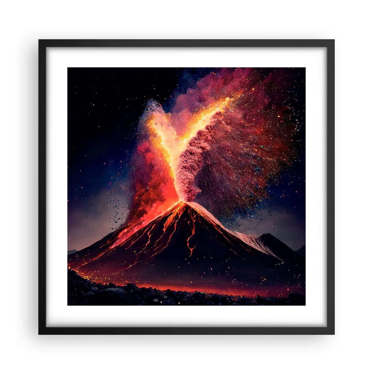 Plakat w czarnej ramie - Piękno i groza - 50x50 cm