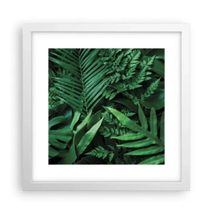 Plakat w białej ramie - Utulone w zieleni - 30x30 cm