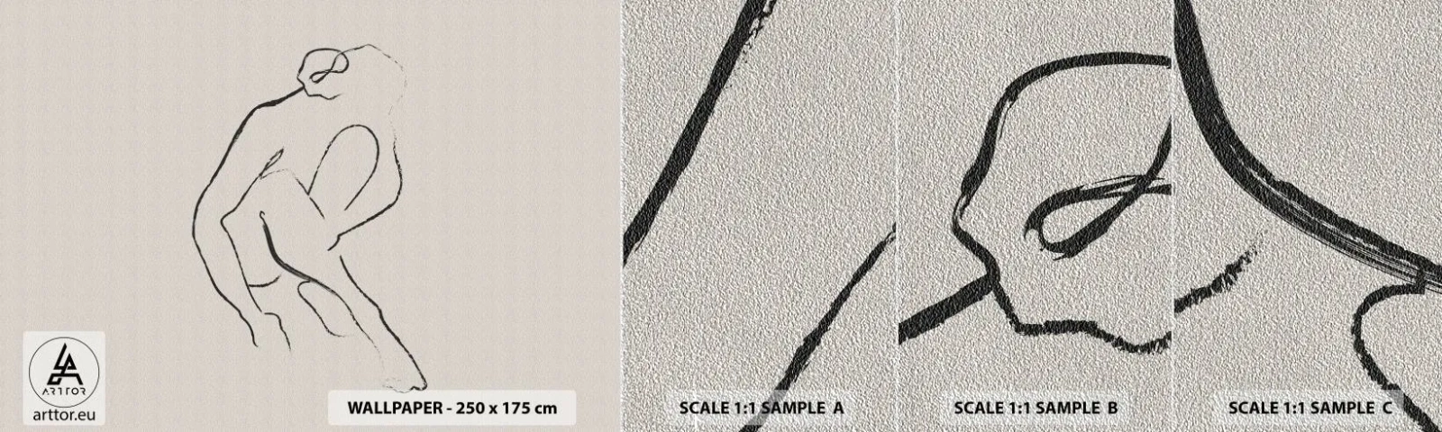 Fototapeta Próbka Premium Sand - Szkic intymny - Minimalizm, Akt, Kobieta - 100x30 cm