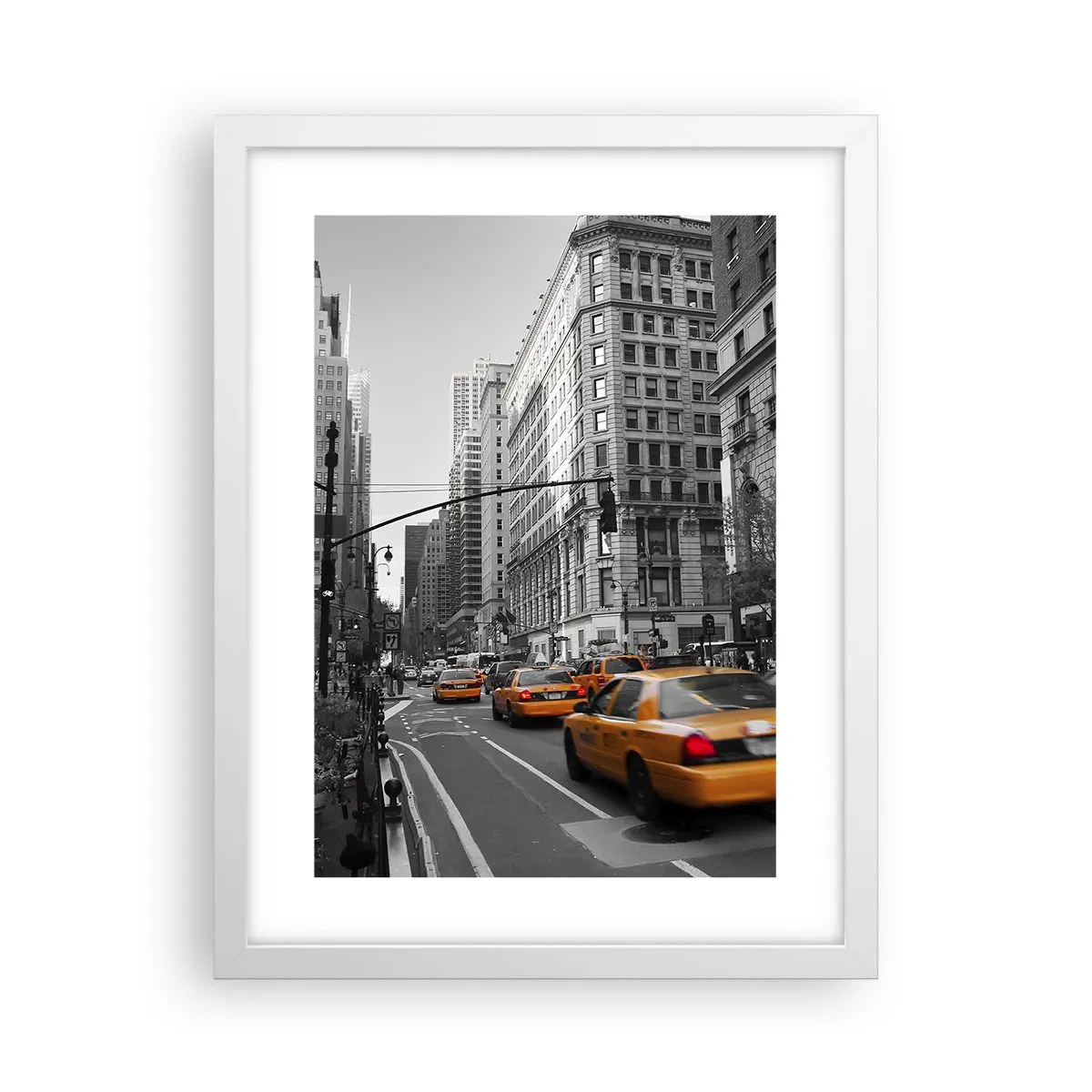 Plakat w białej ramie - Słońca wielkiego miasta - 30x40 cm