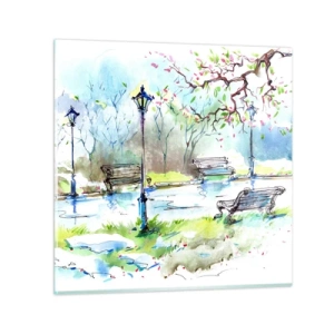 Obraz na szkle - Czar parkowej ciszy - 30x30 cm