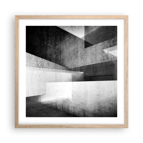 Plakat w ramie jasny dąb - Struktura przestrzeni - 50x50 cm