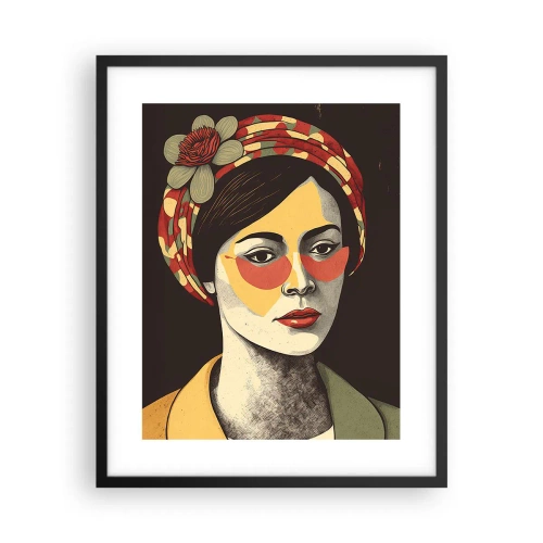 Plakat w czarnej ramie - Koralowa dama - 40x50 cm