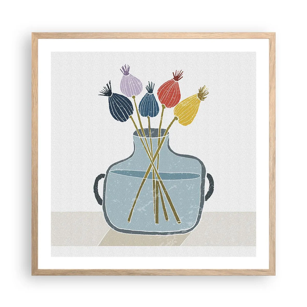 Plakat w ramie jasny dąb - Jak makiem zasiał - 60x60 cm