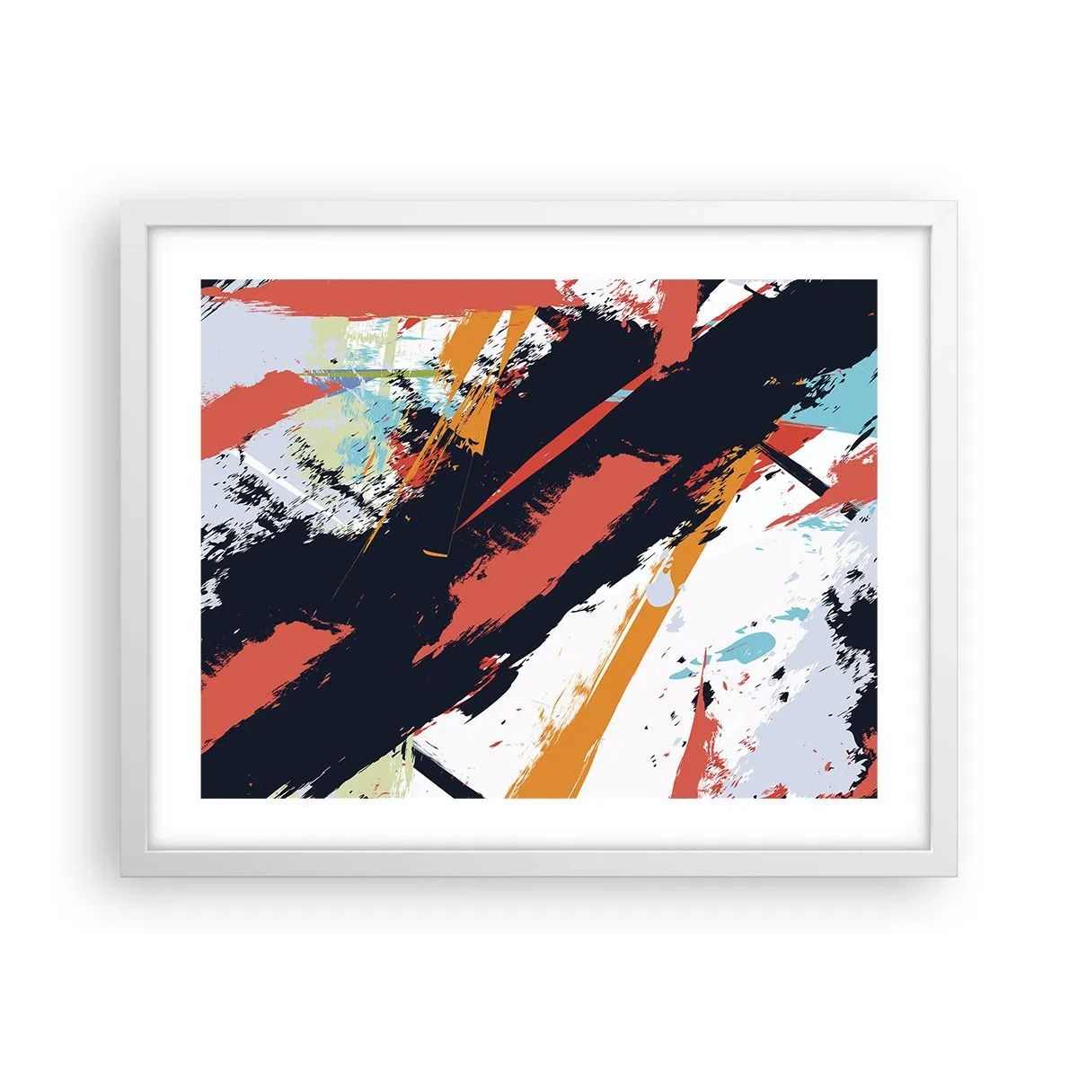 Plakat w białej ramie - Kompozycja dynamiczna - 50x40 cm