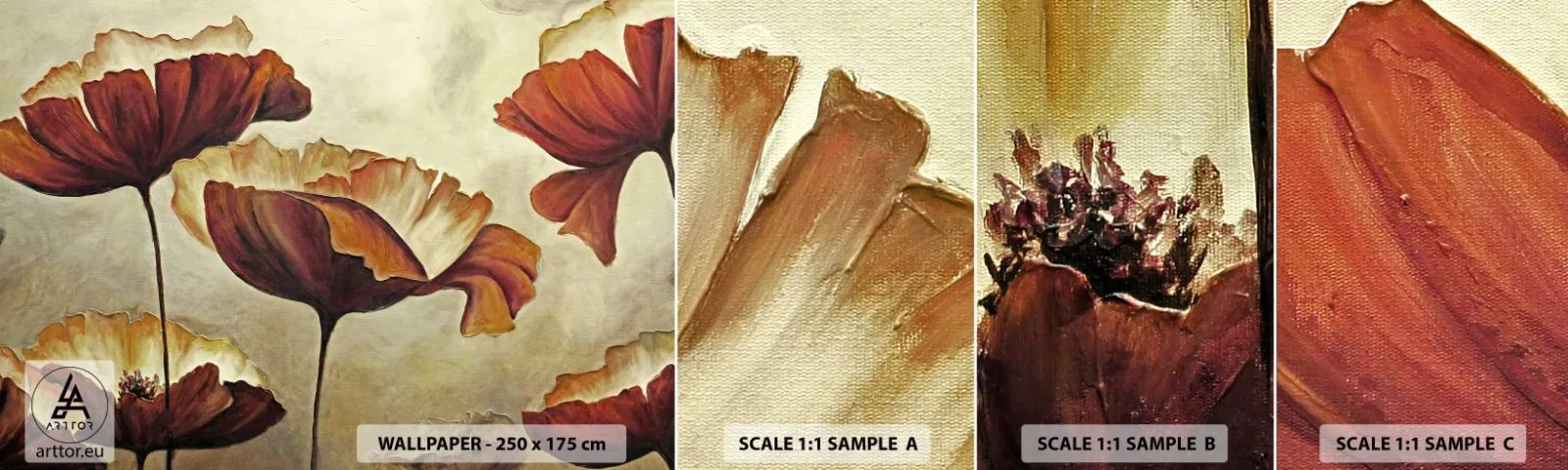 Fototapeta Próbka Samoprzylepna Deluxe Sticker - Łąki łan - Abstrakcja, Kwiat, Sztuka - 100x30 cm