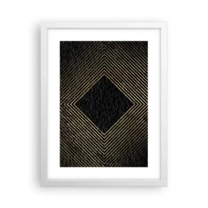 Plakat w białej ramie - Geometria w stylu glamour - 30x40 cm