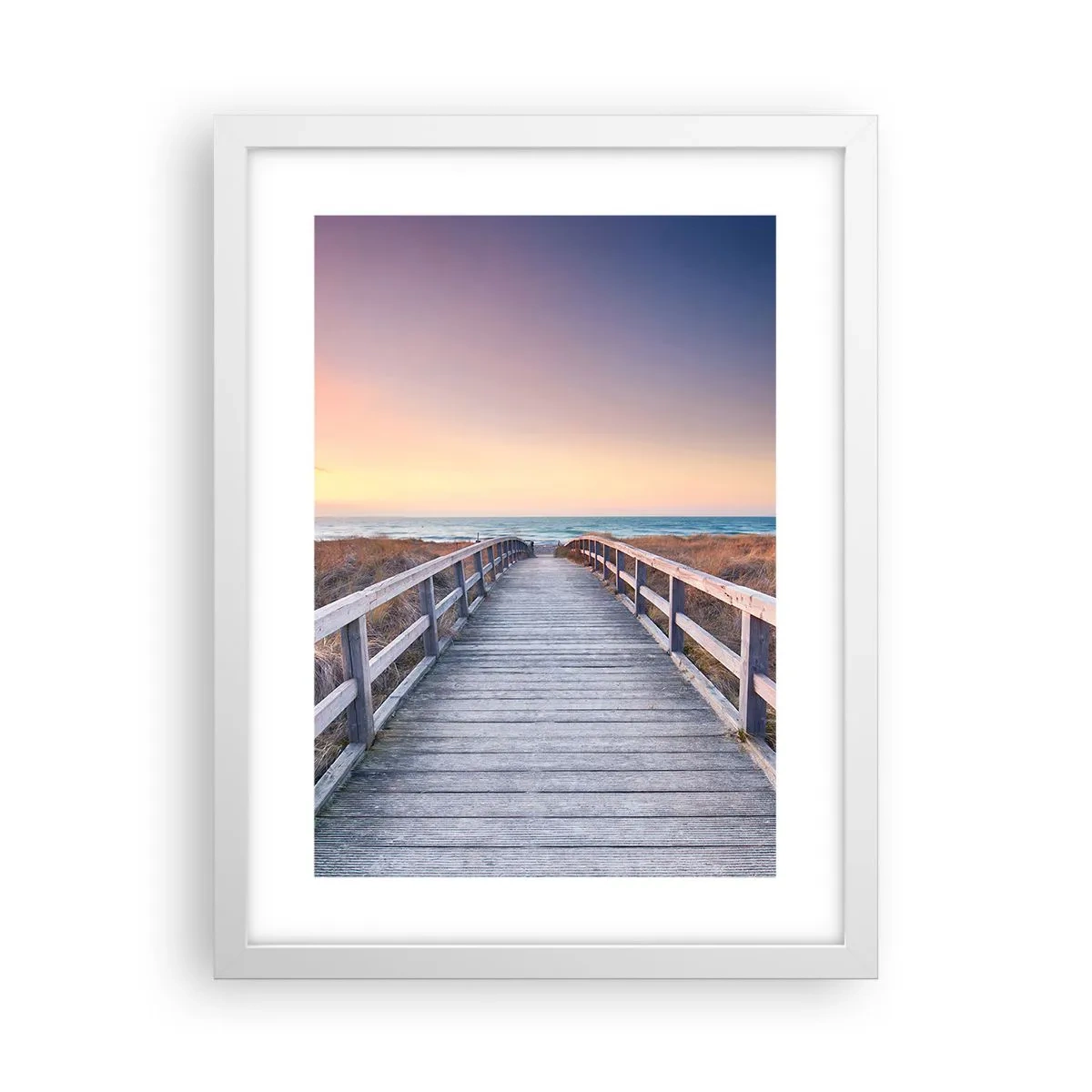 Plakat w białej ramie - Bałtycka wieczorna zorza - 30x40 cm