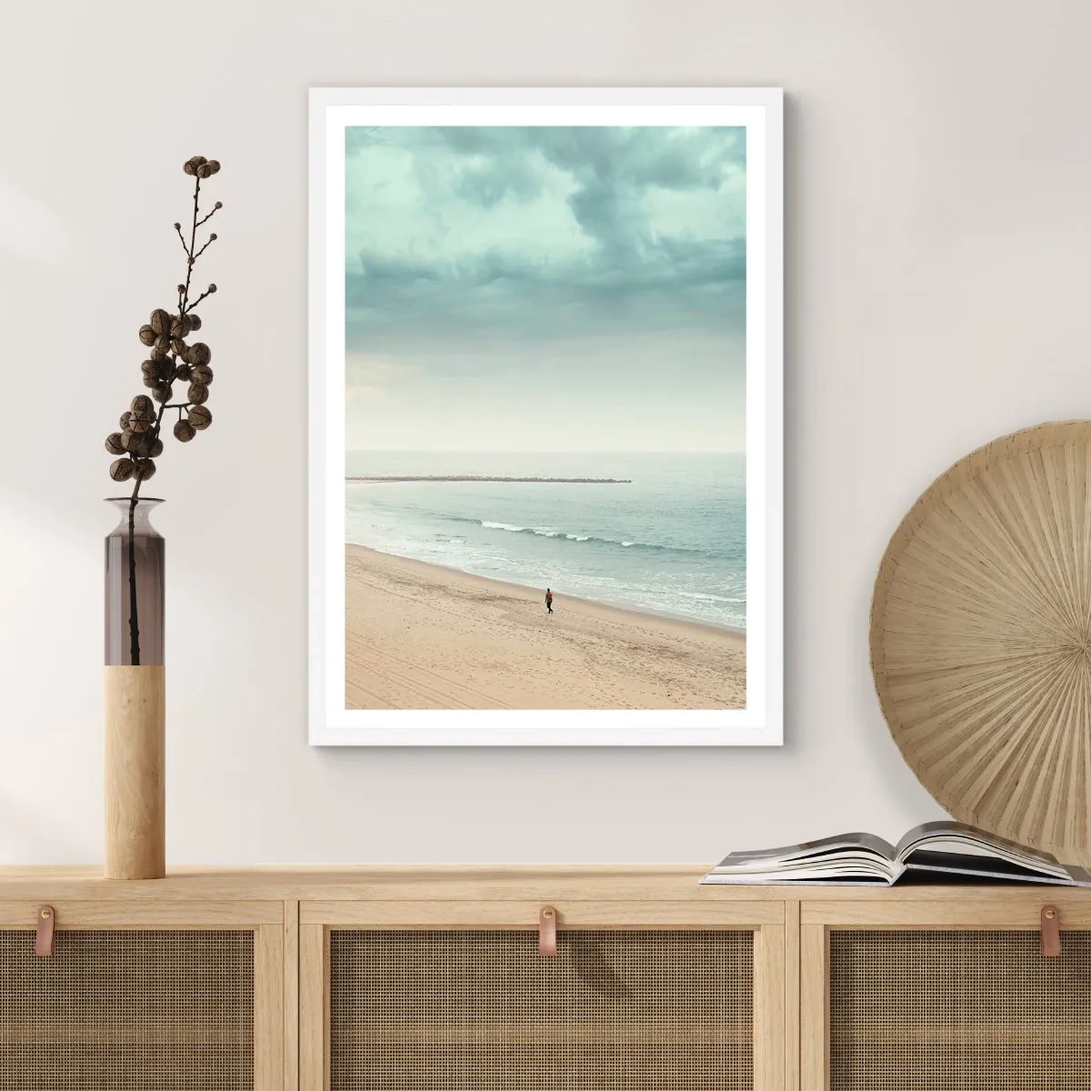 Plakat w białej ramie - w poszukiwaniu spokoju - 30x40 cm