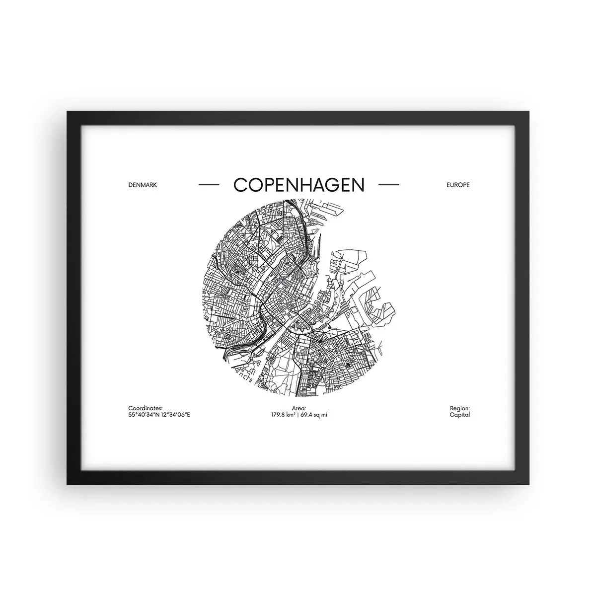 Plakat w czarnej ramie - Anatomia Kopenhagi - 50x40 cm
