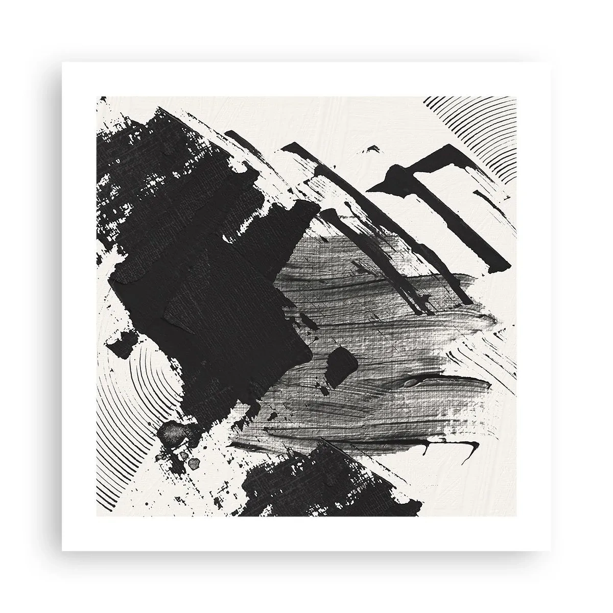 Plakat - Abstrakcja – ekspresja czerni - 50x50 cm