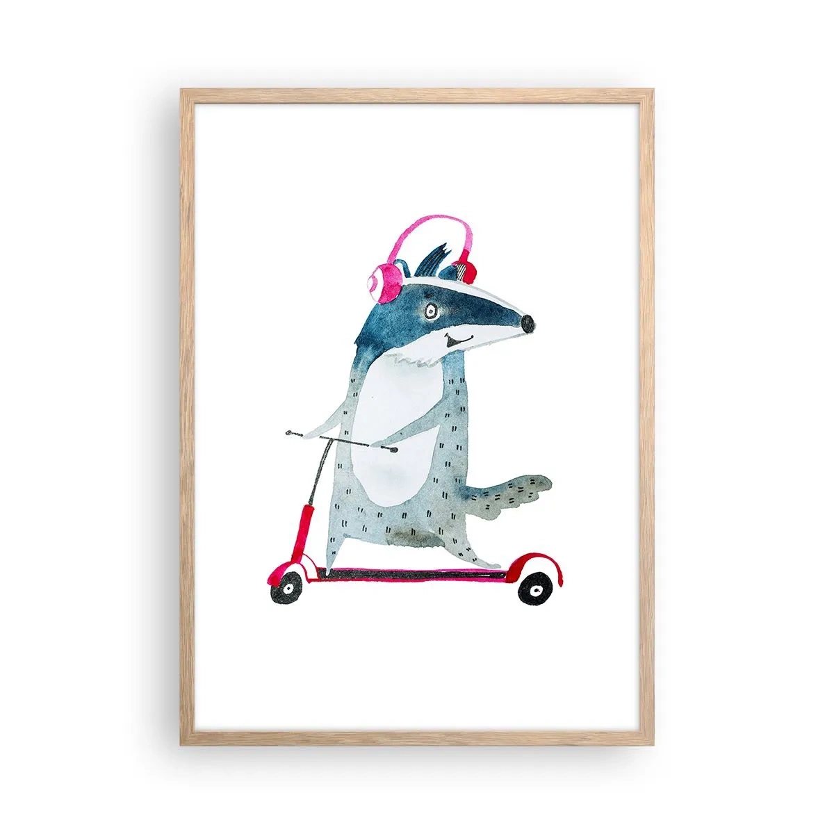 Plakat w ramie jasny dąb - Borsucze radości - 50x70 cm