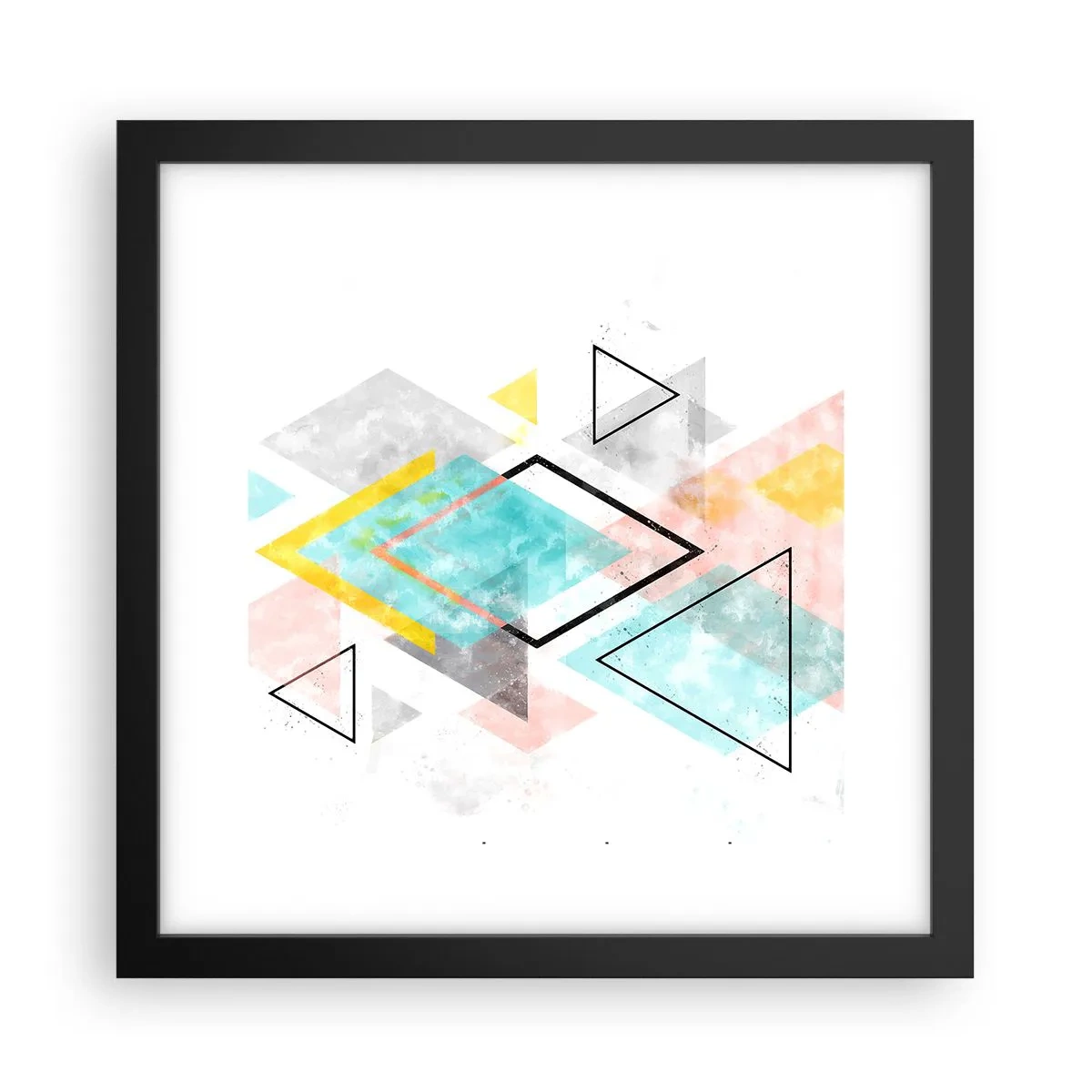 Plakat w czarnej ramie - Igraszka geometryczna - 30x30 cm