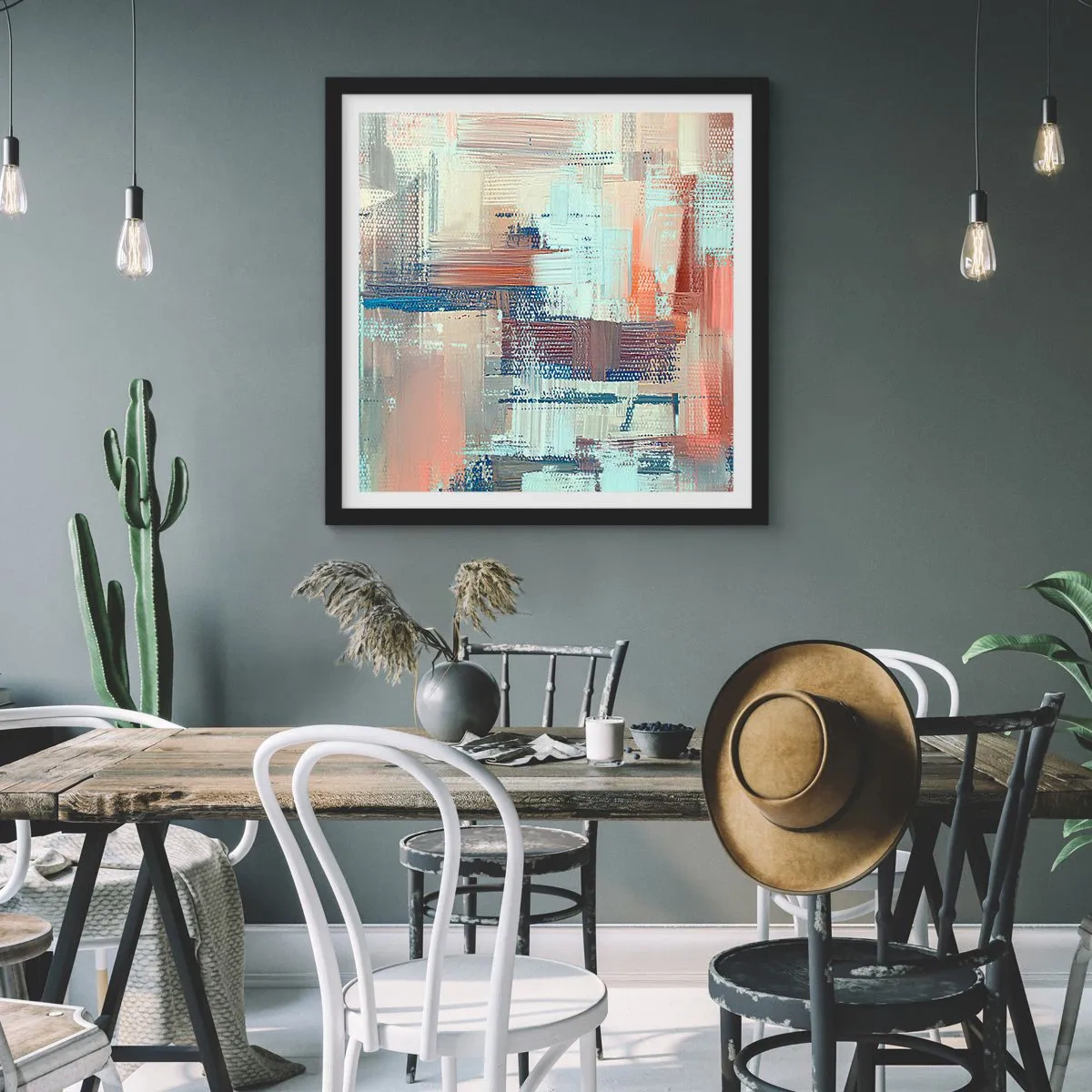 Plakat w czarnej ramie - Dotrzeć do światła - 50x50 cm