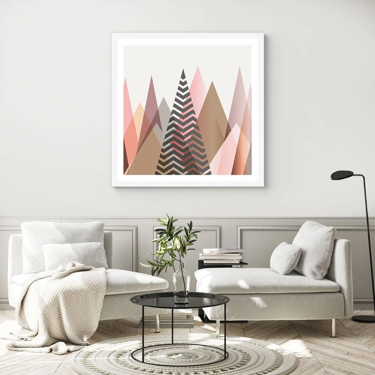 Plakat w białej ramie - Piramidalny widok - 60x60 cm