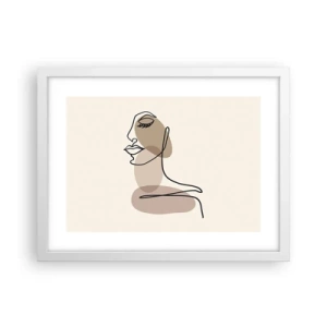 Plakat w białej ramie - Pewna linia piękna - 40x30 cm