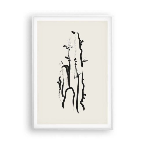 Plakat w białej ramie - Kwitnące zioło - 70x100 cm