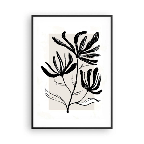 Plakat w czarnej ramie - Szkic do zielnika - 70x100 cm