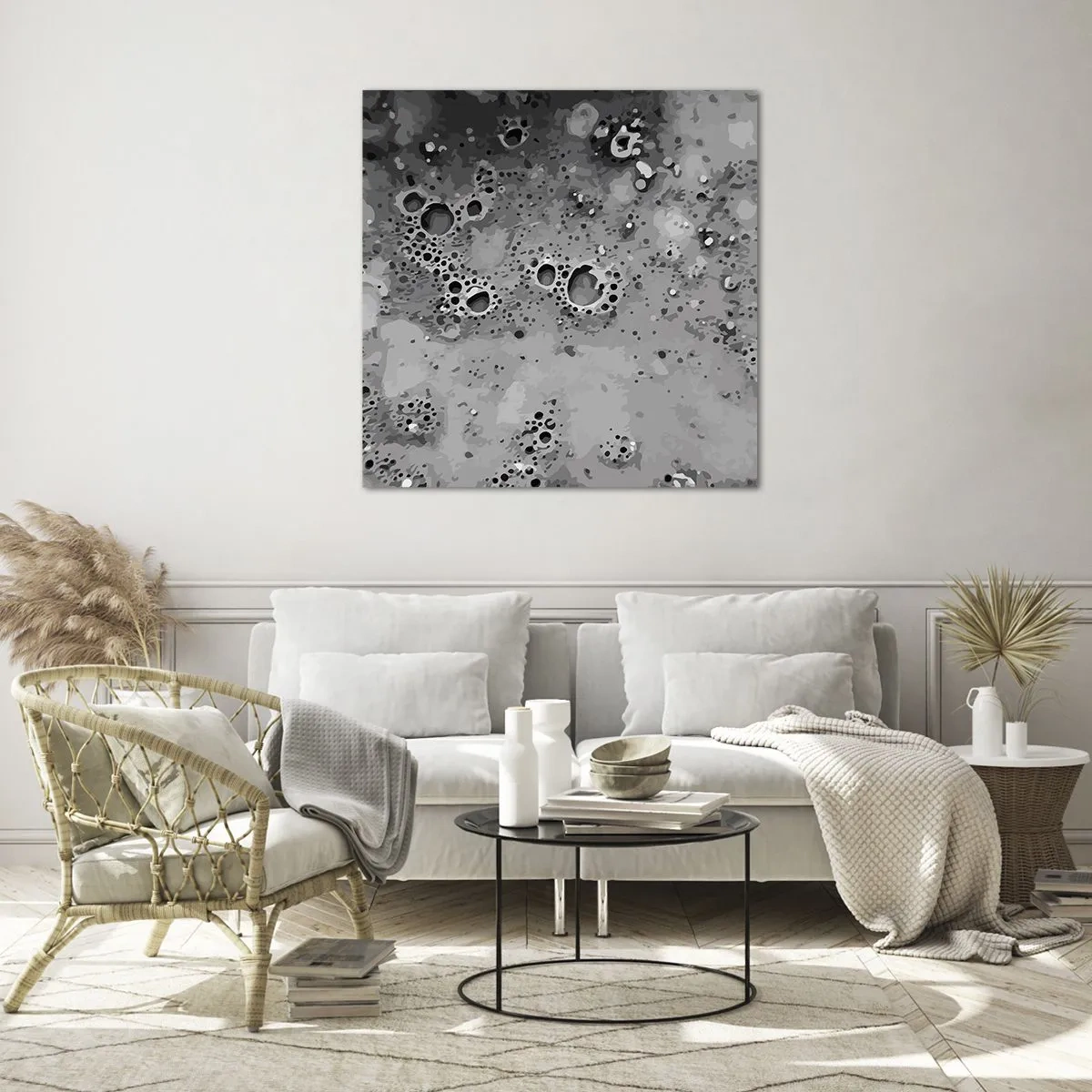 Obraz na szkle - Jak księżycowy pejzaż - 70x70 cm