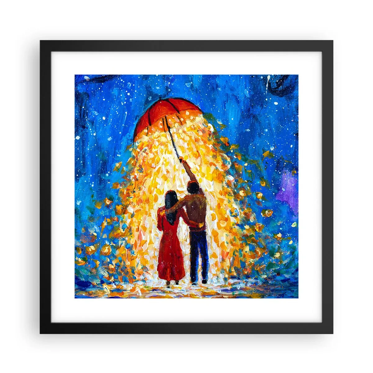 Plakat w czarnej ramie - Magia deszczowego wieczoru? - 40x40 cm