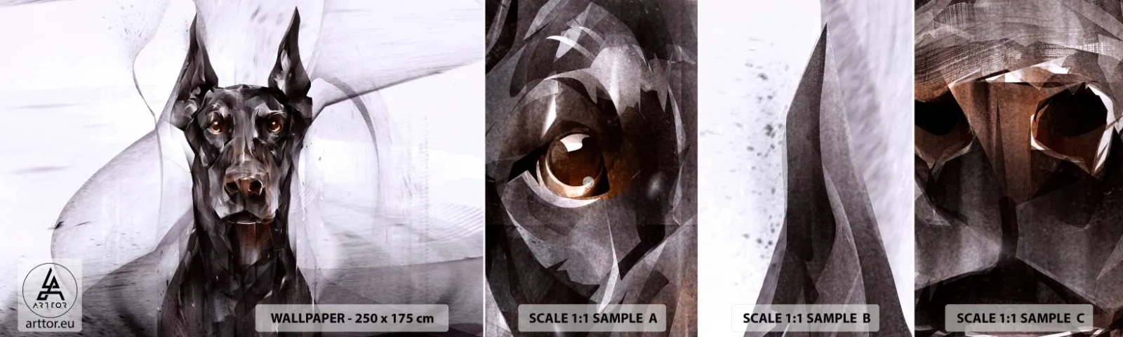 Fototapeta Próbka Standard Eco - Szlachetnie urodzony - Abstrakcja, Doberman, Pies - 100x30 cm