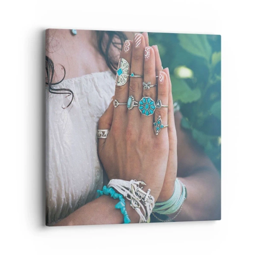 Obraz na płótnie - Witaj w centrum bytu - 40x40 cm