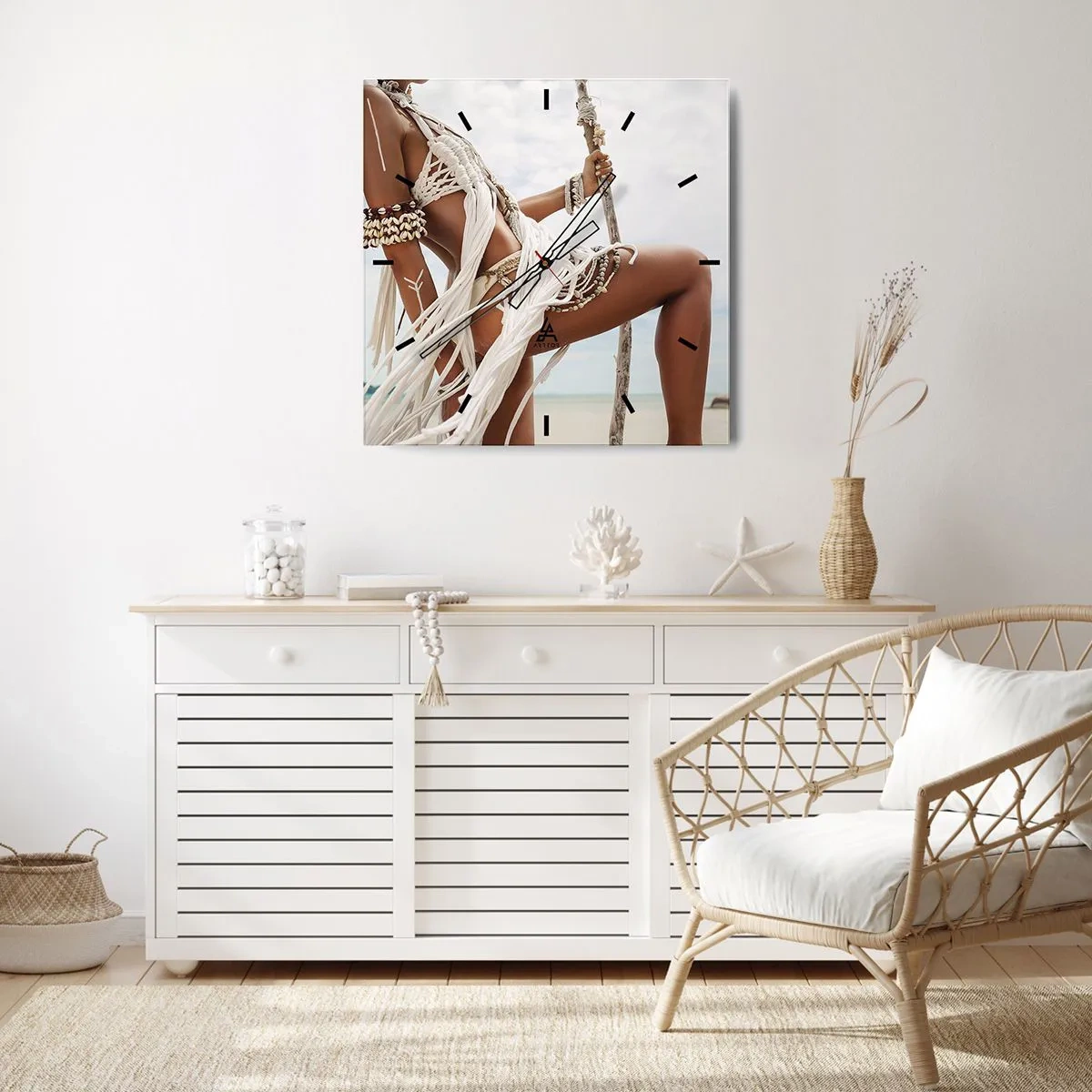 Zegar ścienny - Kapłanka słońca - 40x40 cm