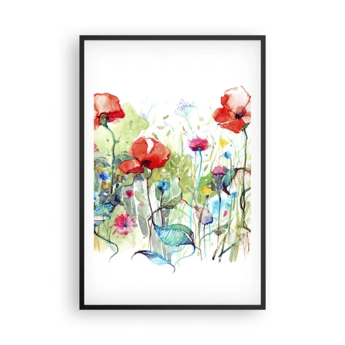 Plakat w czarnej ramie - Kwitnąca majem łąka - 61x91 cm