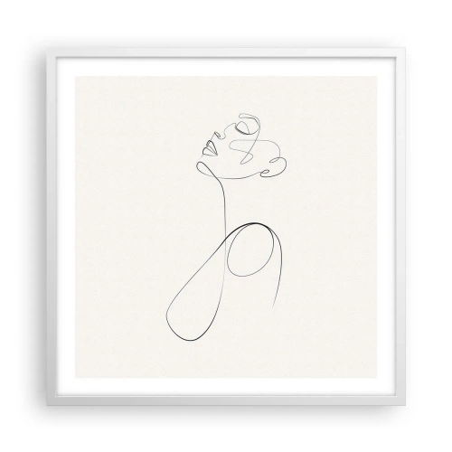 Plakat w białej ramie - Zapętlona w marzeniach - 60x60 cm