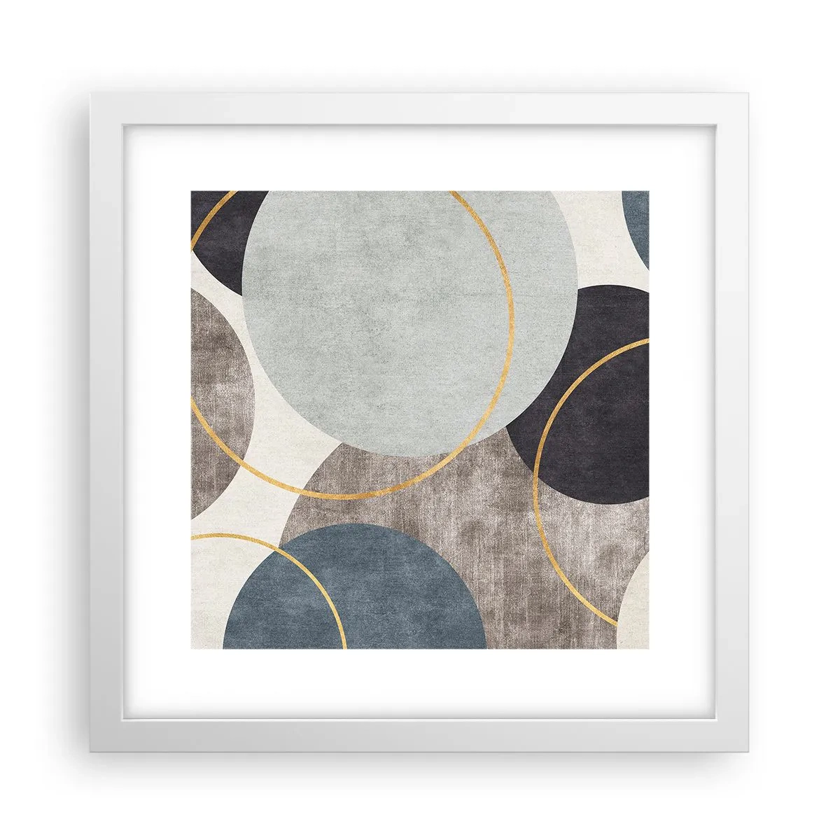 Plakat w białej ramie - Koło za kołem - 30x30 cm