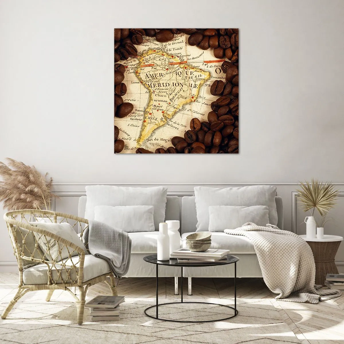 Obraz na szkle - Skąd pochodzi najlepsza kawa? - 70x70 cm