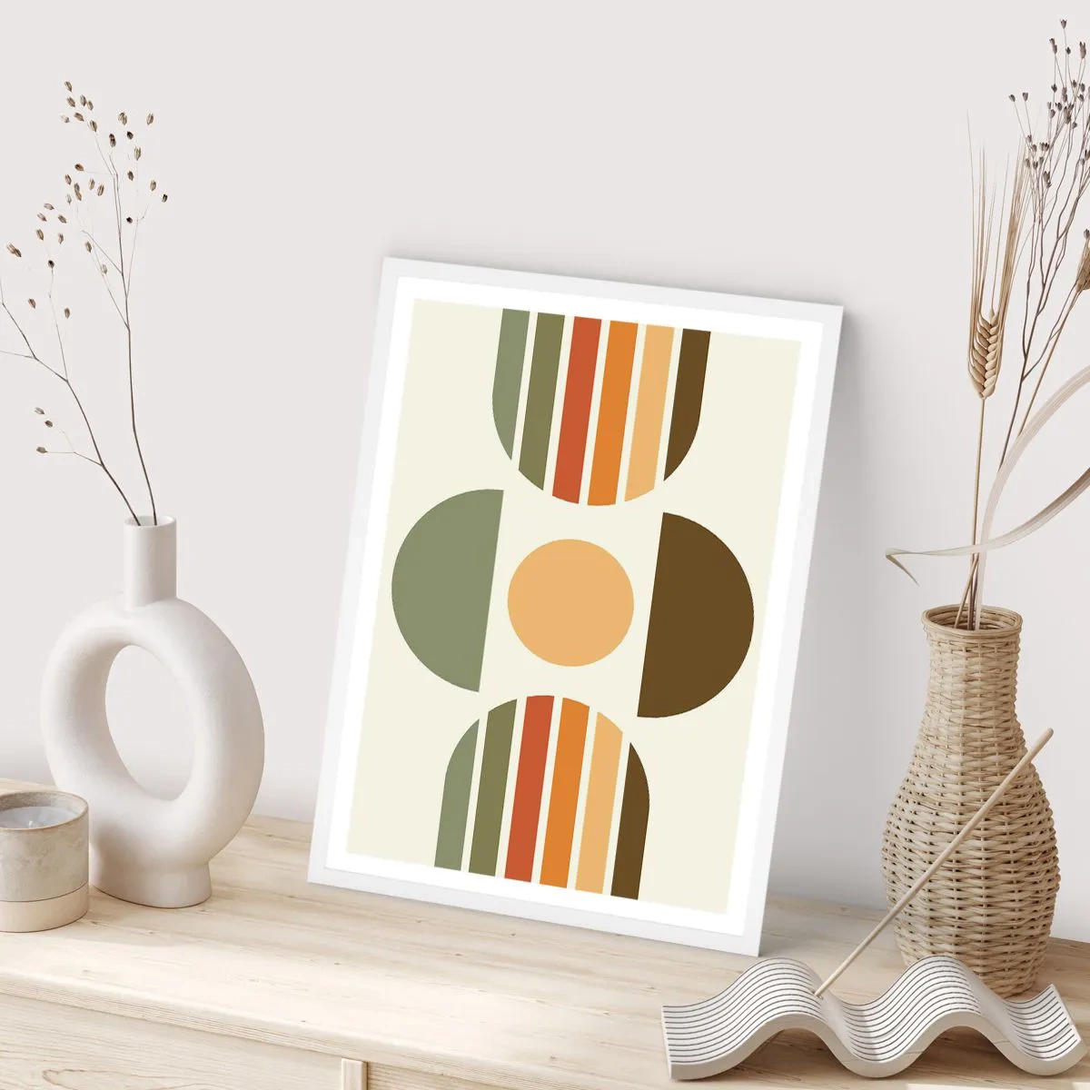 Plakat w białej ramie - W kolorach ziemi - 70x100 cm