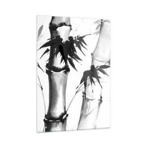 Obraz na szkle - Bambus w tradycyjnym stylu - 50x70cm - Zbliżenie na orient - Nowoczesna dekoracja ścienna do salonu, kuchni i sypialni ARTTOR