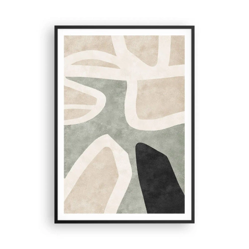 Plakat w czarnej ramie - Kompozycja z motywem czerni - 70x100 cm