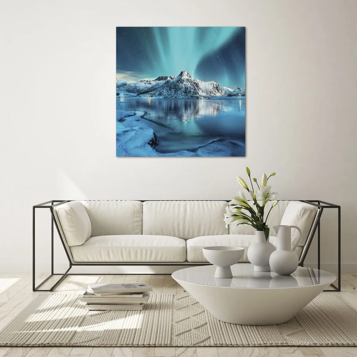 Obraz na szkle - Noc światła - 70x70 cm
