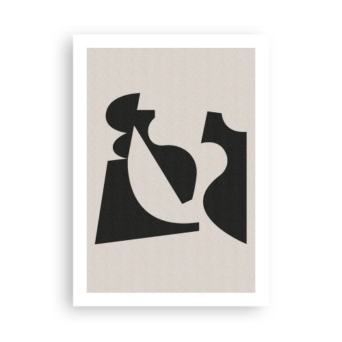 Plakat - Abstrakcyjna kompozycja geometryczna w czerni i beżu - 50x70cm - Do samodzielnego składania - Nowoczesna dekoracja ścienna do salonu, kuchni i sypialni ARTTOR