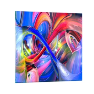 Obraz na szkle - Taniec barw - 70x70 cm