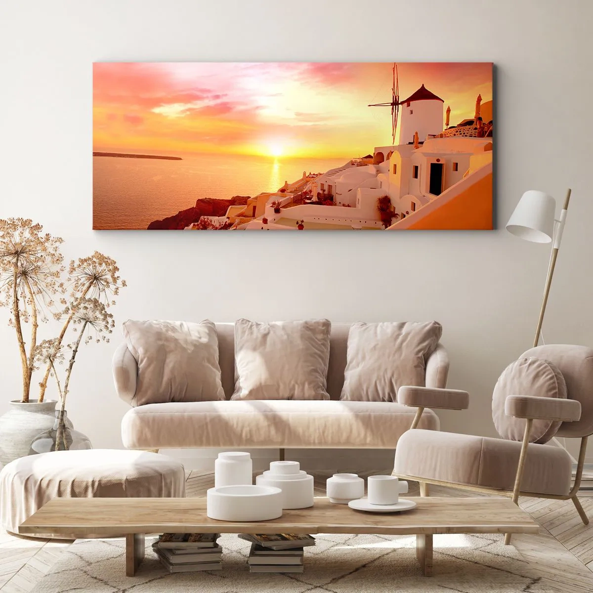 Obraz na płótnie - Rozpłynąć się w bieli i złocie - 100x40 cm