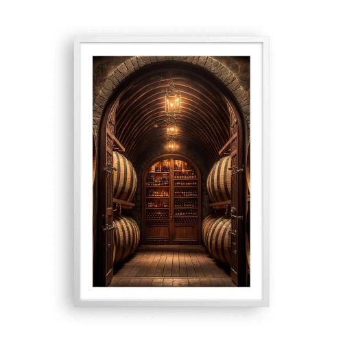 Plakat w białej ramie - Klimatyczna piwnica - 50x70 cm