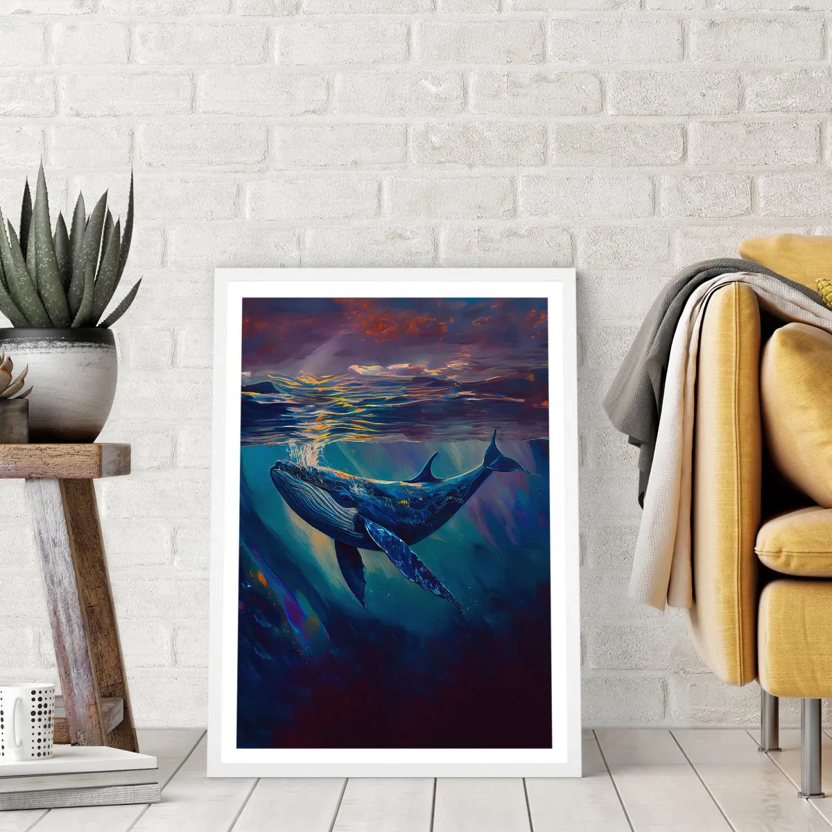 Plakat w białej ramie - Witaj w moim świecie - 70x100 cm