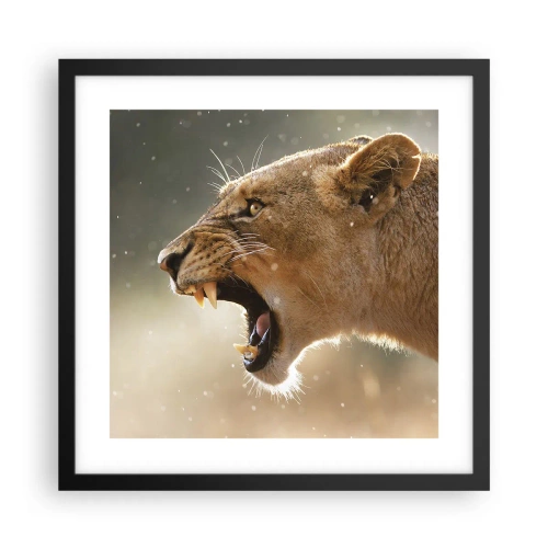 Plakat w czarnej ramie - Spróbuj nie posłuchać - 40x40 cm