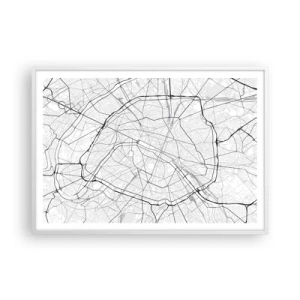 Plakat w białej ramie - Kwiat Paryża - 100x70 cm