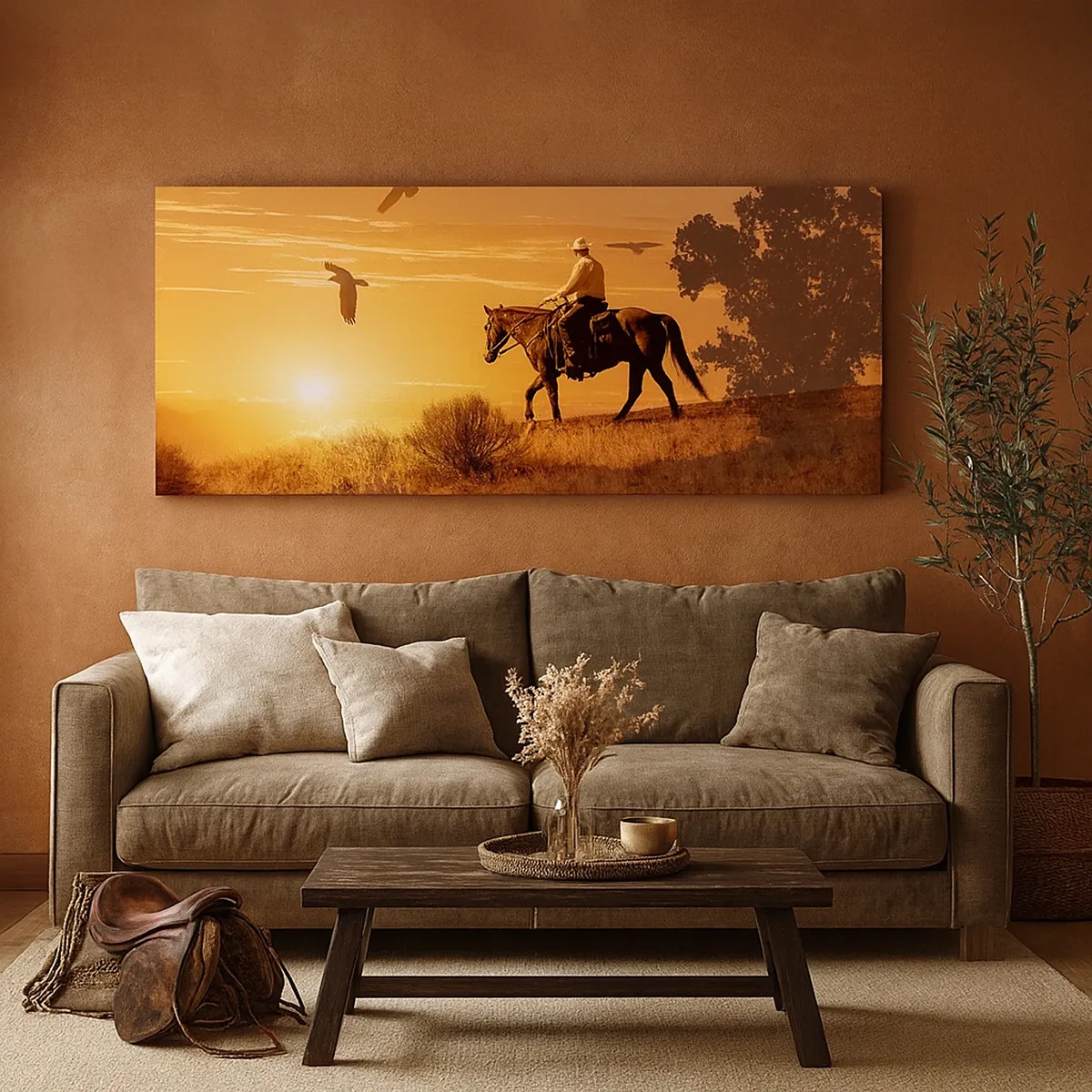 Obraz na płótnie - Samotnie przez prerię - 30x30 cm