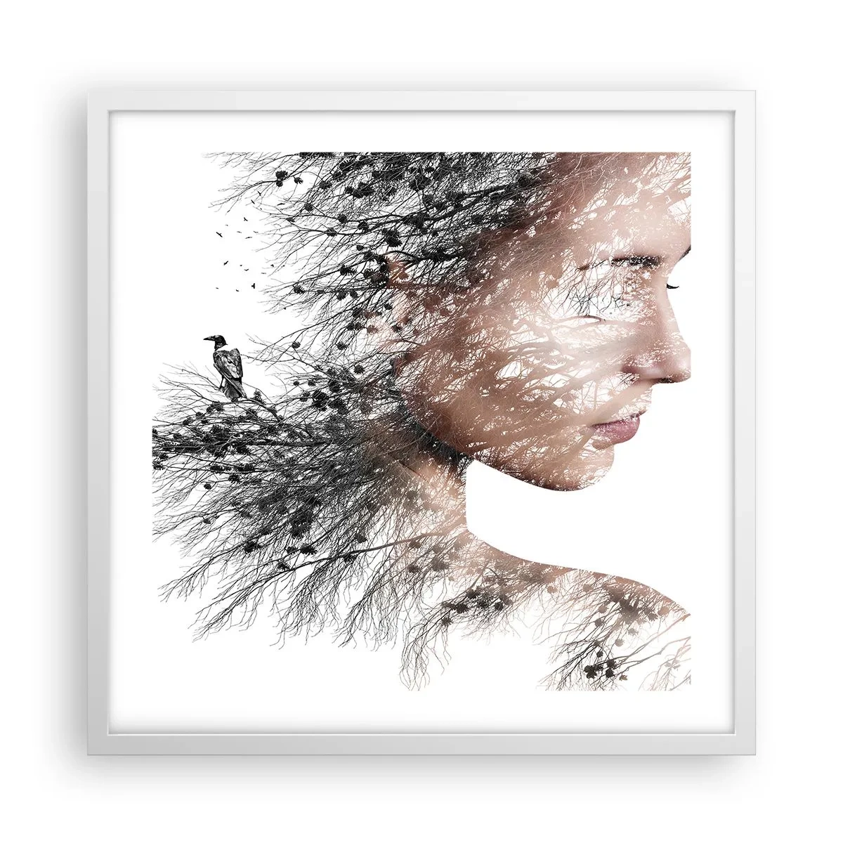 Plakat w białej ramie - Duch lasu - 50x50 cm